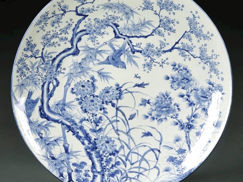 盘子 菜盘 餐盘 古典青花瓷瓷盘图案花纹 陶瓷瓷器花纹