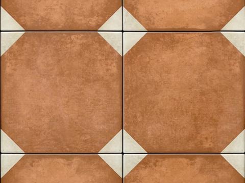 复古做旧红白花砖