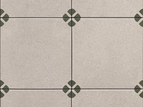 复古做旧绿白小花砖