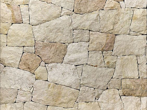米黄色毛石文化石墙面
