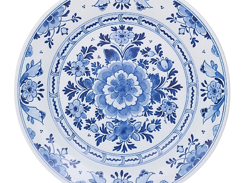 盘子 菜盘 餐盘 古典青花瓷瓷盘图案花纹 陶瓷瓷器花纹