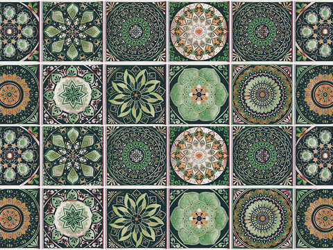 花砖瓷砖背景贴纸