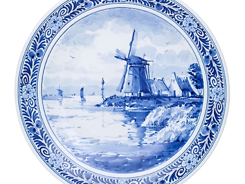 盘子 菜盘 餐盘 古典青花瓷瓷盘图案花纹 陶瓷瓷器花纹