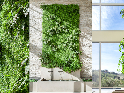 植物墙 绿植 植被 花卉 绿叶背景景墙 装饰墙 植物堆