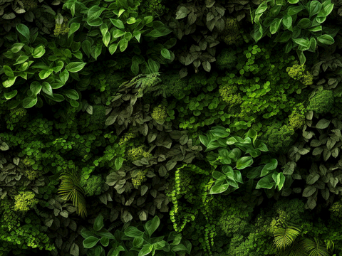  植物墙 绿植 植被 花卉 绿叶背景景墙 装饰墙 植物堆 
