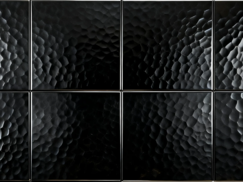 现代轻奢 亮面黑色锤纹瓷砖 黑色艺术砖 黑色艺术方砖