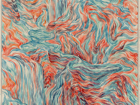 现代抽象艺术装饰画贴图