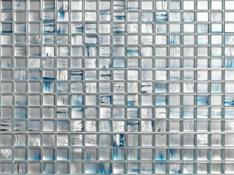 现代简约银蓝色玻璃马赛克 蓝色泳池马赛克 银灰蓝丝绒纹马赛克