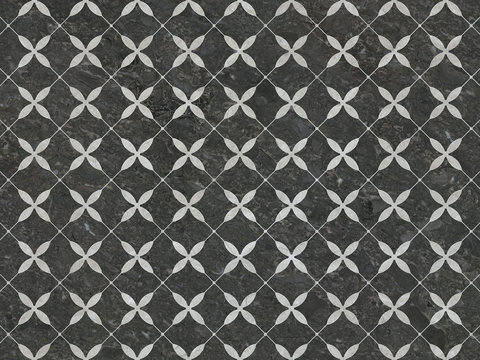 现代无缝轻奢石材拼花地面大理石贴图