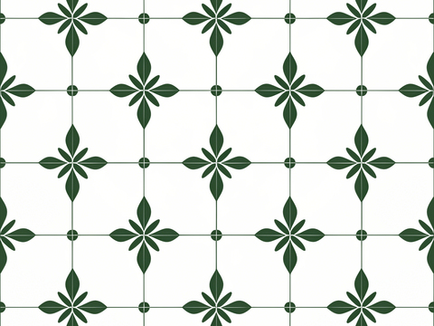 现代法式无缝绿色小法花砖贴图