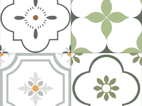 现代无缝小清新碎花瓷砖贴图