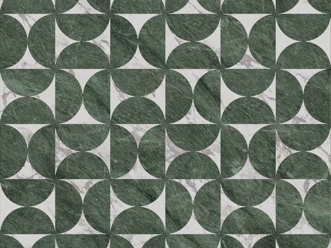 现代轻奢绿色石材拼花 拼花大理石