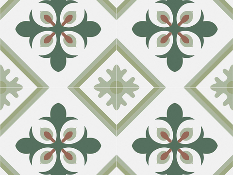 现代法式无缝绿色小法花砖贴图