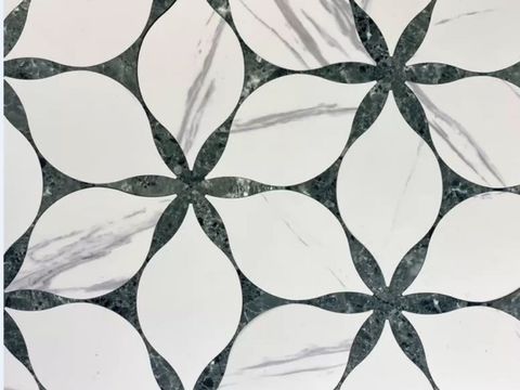 现代无缝轻奢石材拼花地面大理石贴图