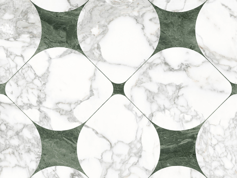 现代轻奢绿色石材拼花 拼花大理石