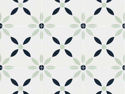 无缝小清新绿色简约拼花瓷砖