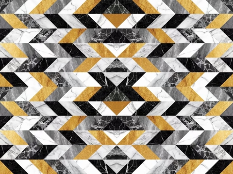 黄色跳色石材拼花