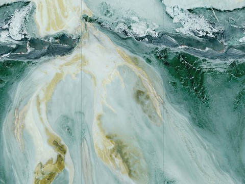 东鹏现代新中式轻奢客厅背景墙大千居士岩板