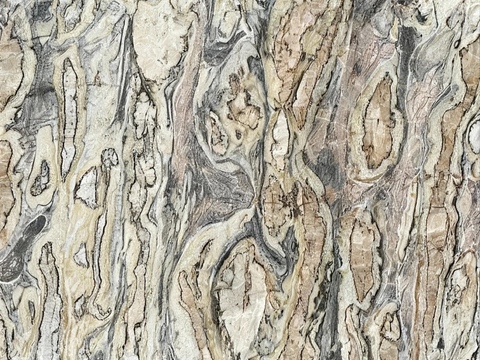 现代轻奢 仿木瘤纹大理石瓷砖岩板 米黄木纹大理石