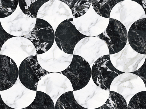 现代无缝石材拼花地面