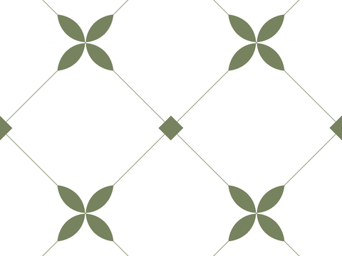 意式轻奢白色无缝豆绿色小花砖