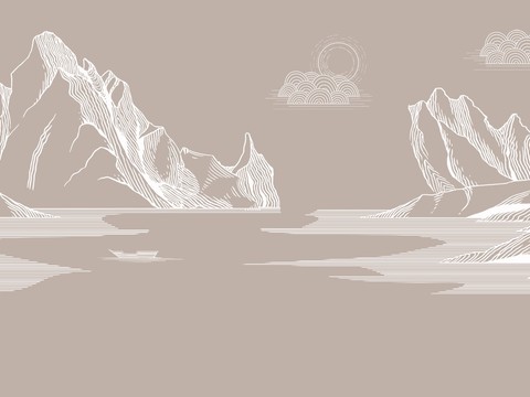 中式新中式高清壁纸壁画装饰画水墨画