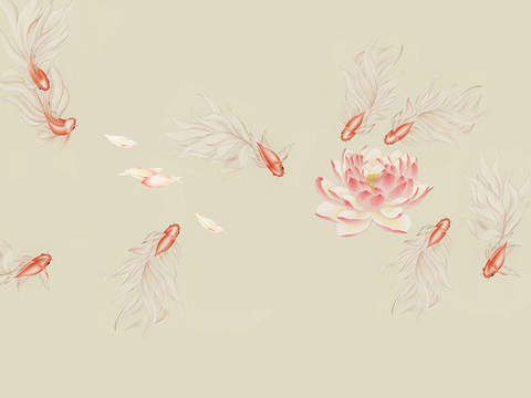 中式新中式高清壁纸壁画装饰画水墨画