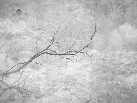 中式新中式高清壁纸壁画装饰画水墨画