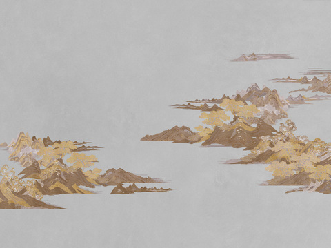 中式新中式抽象水墨画壁纸壁画