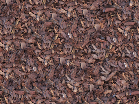 无缝园林景观松树皮 碎树皮地面贴图