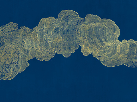 中式新中式抽象画线条壁纸壁画