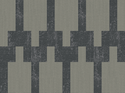 几何形拼色地毯