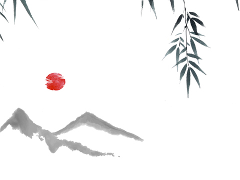  中式新中式高清壁纸壁画装饰画水墨画 