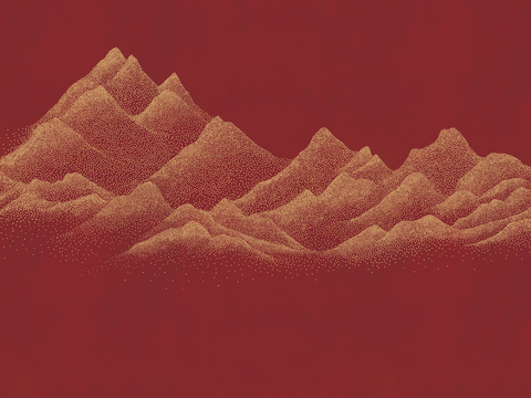 中式新中式抽象画线条壁纸壁画