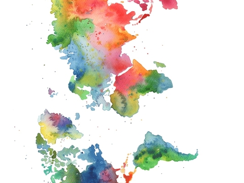 水彩抽象装饰画