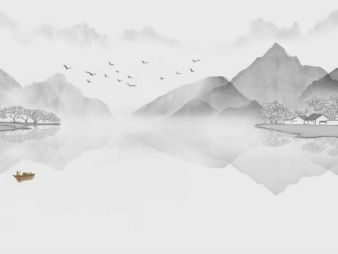 新中式山水壁纸