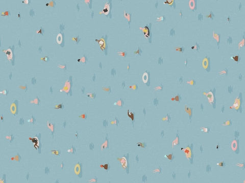 儿童房蓝色壁纸