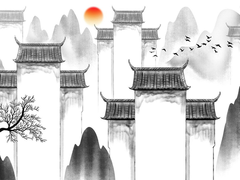 新中式山水挂画