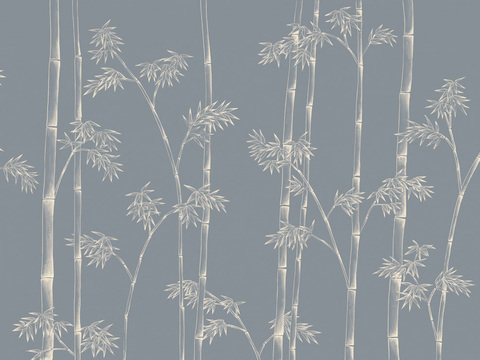 中式新中式植物花枝意境壁纸壁画