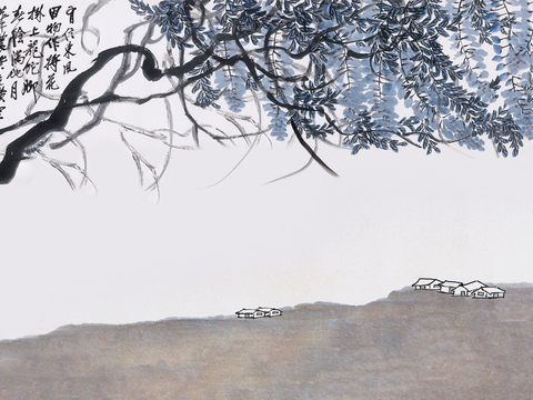 中式新中式装饰画壁纸壁画