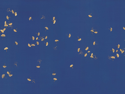 中式新中式植物银杏落叶壁纸壁画