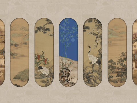 中式新中式装饰画壁纸壁画