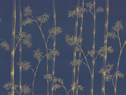 中式新中式植物花枝意境壁纸壁画