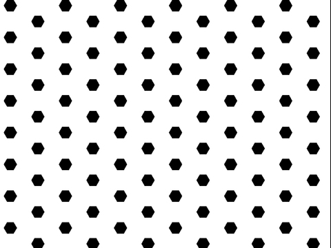 现代六边形黑白冲孔板