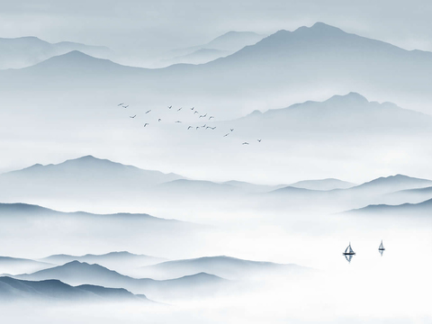 新中式山水壁纸