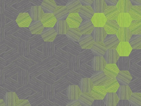 六边形渐变绿色地毯