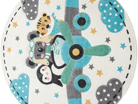 儿童卡通圆形地毯
