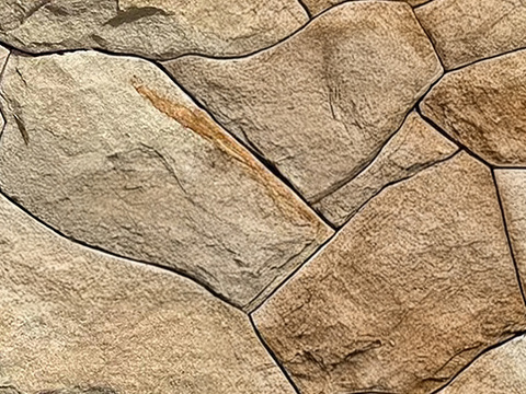 现代中式碎石_黄棕色无缝景观墙_毛石_碎拼石_文化石贴图