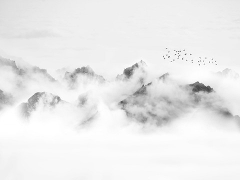 中式新中式山水水墨壁纸壁画装饰画