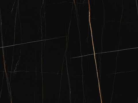 意式极简无缝劳伦黑金大理石纹岩板